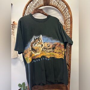 90s vtg wolf wolves tee shirt men’s oversized xxl Grand Canyon